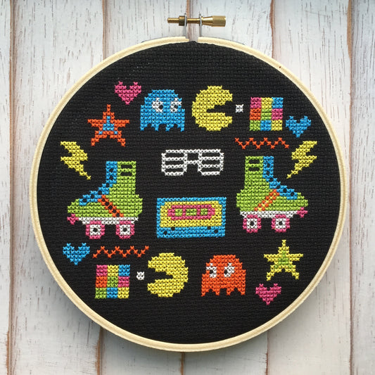 80's Sampler Counted Cross Stitch DIY KIT