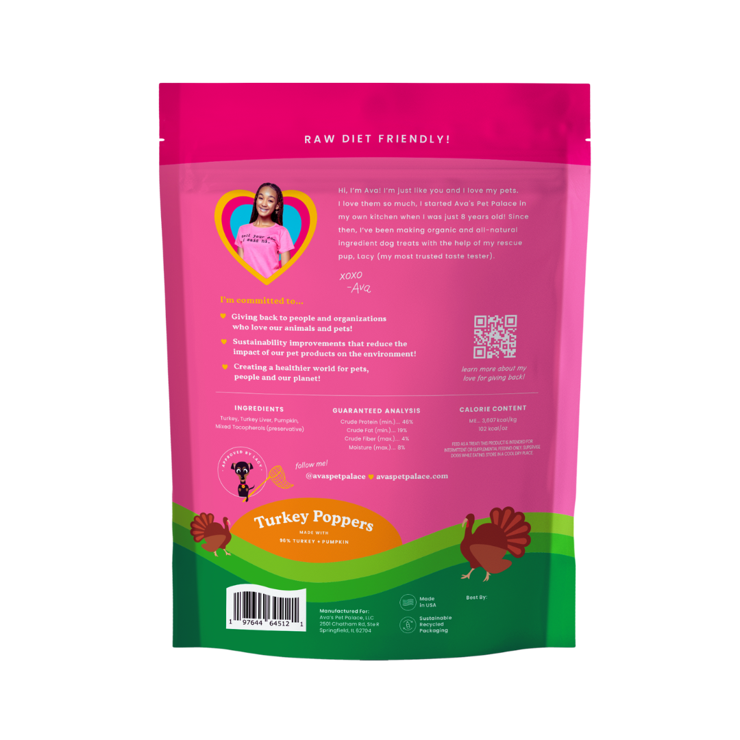 Freeze Dried Dog Treats - Turkey Poppers