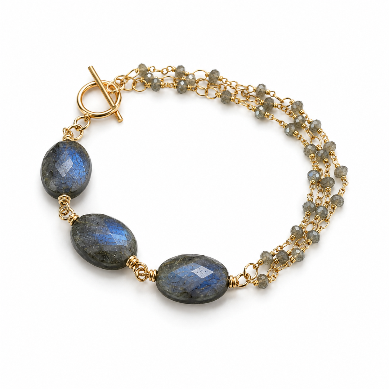 Labradorite Toggle Bracelet | Gold Filled