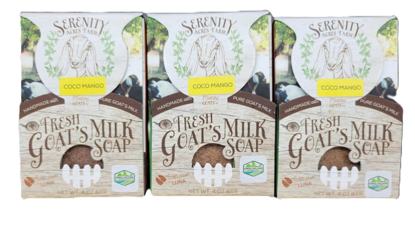 Coco Mango Goat Milk Soap - Tropical Hydration from Serenity Acres Farm™