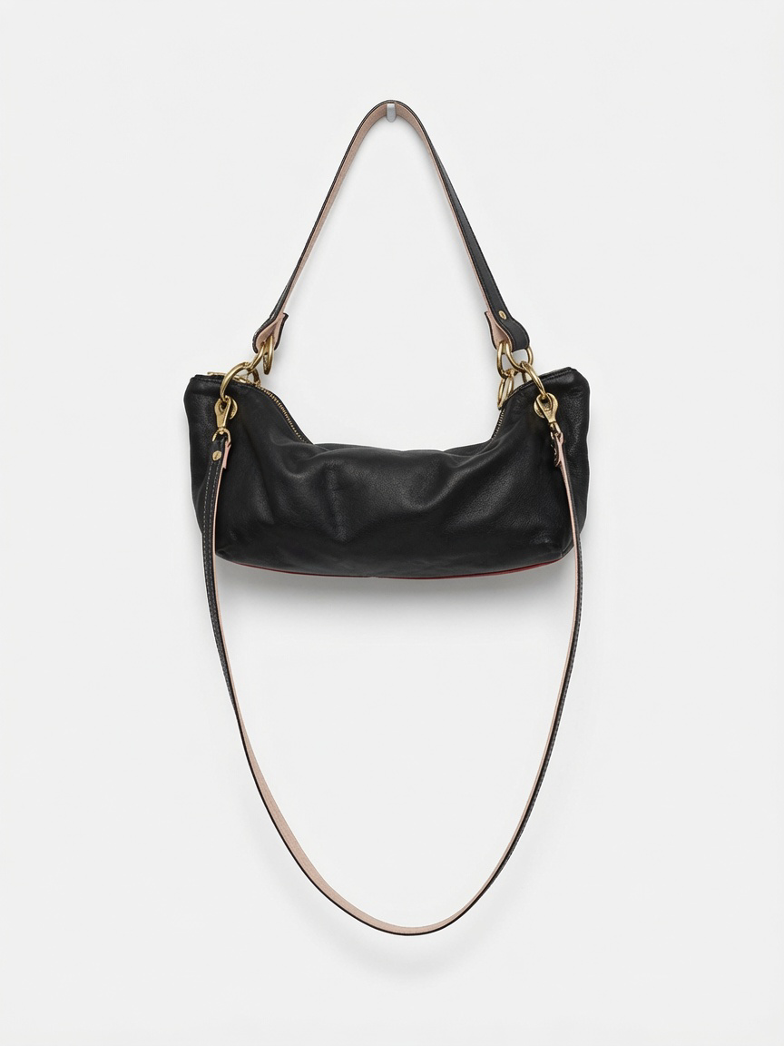 Blair Shoulder Bag, Black Leather