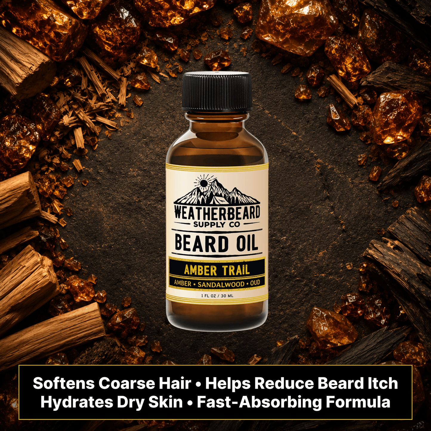 Amber Trail Beard Oil - Amber, Sandalwood, Oud