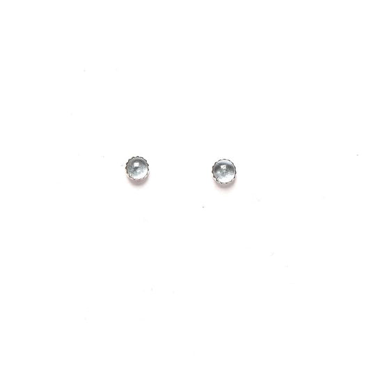 Silver Aquamarine Stud Earrings