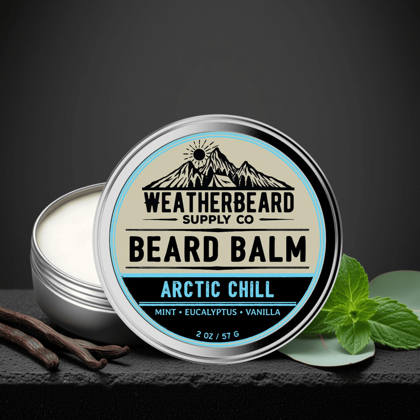 Arctic Chill Beard Balm - Mint, Eucalyptus, Vanilla