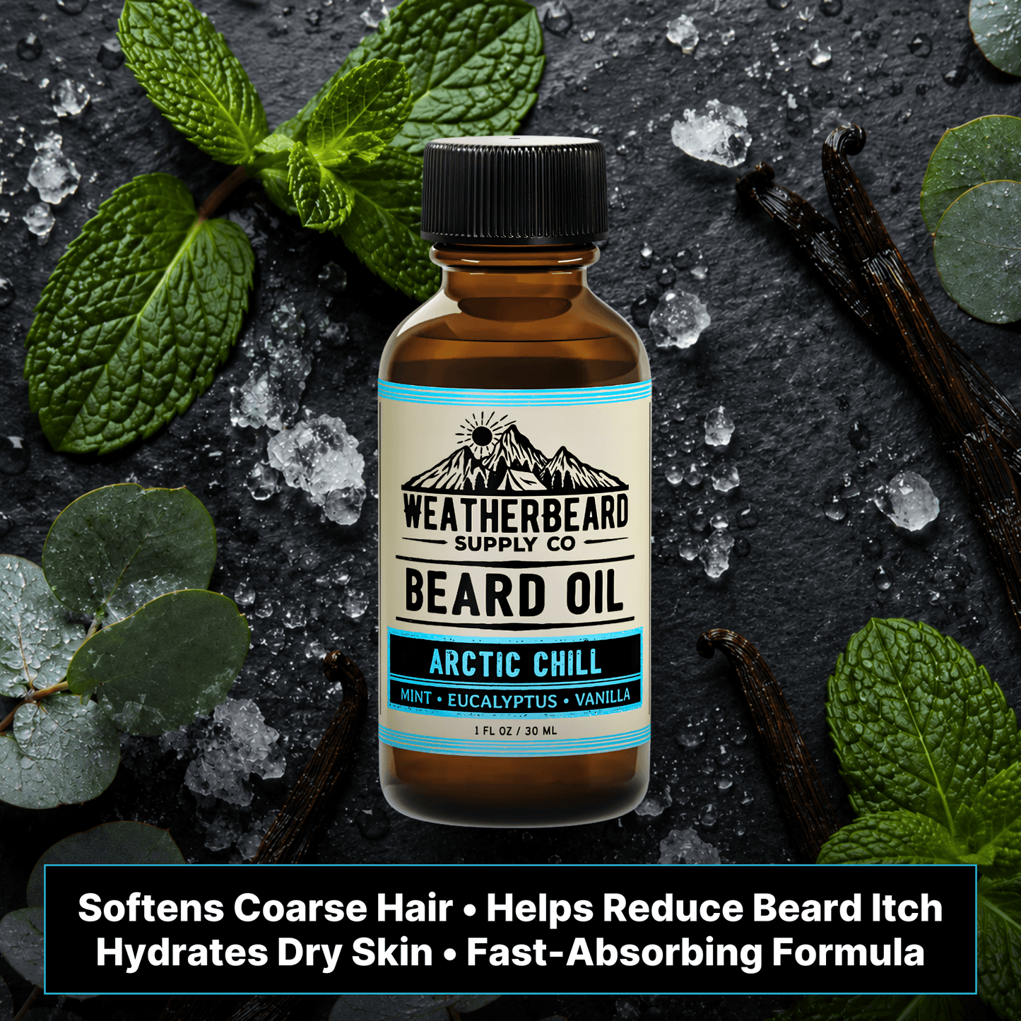 Arctic Chill Beard Oil - Mint, Eucalyptus, Vanilla