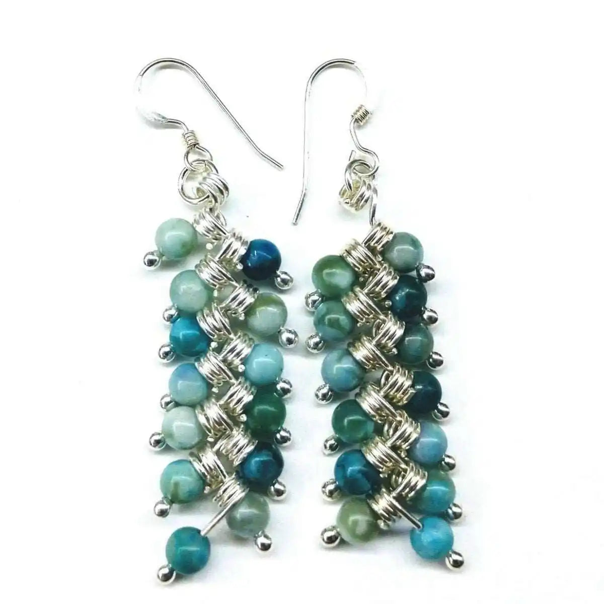 Seen On Jane The Virgin Silver Turquoise Wire Coil Earrings