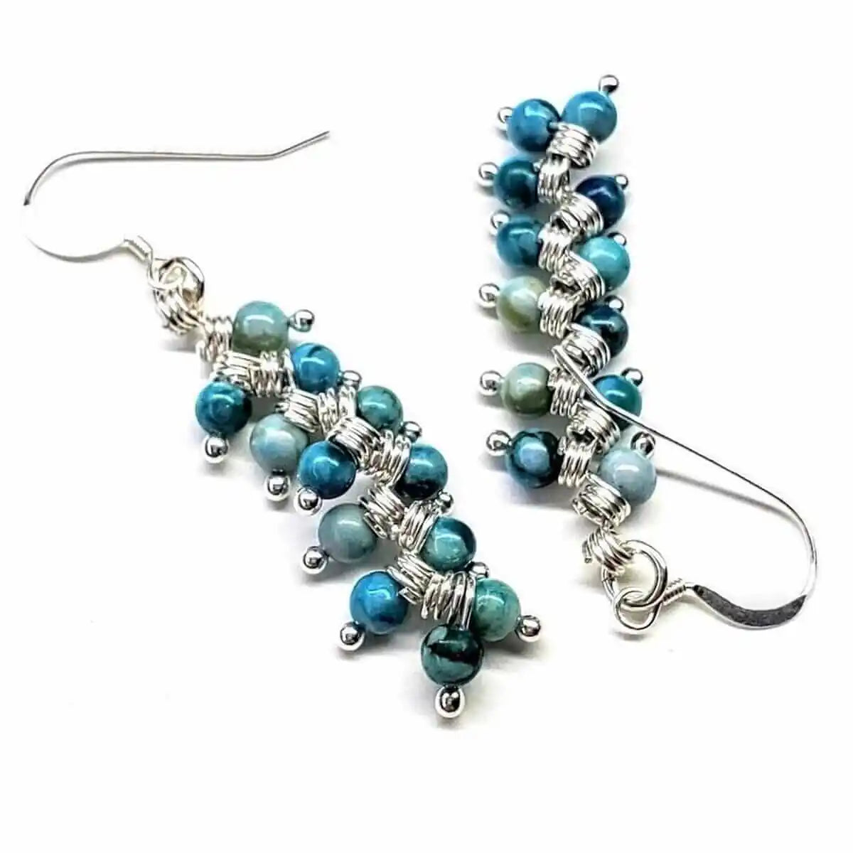 Seen On Jane The Virgin Silver Turquoise Wire Coil Earrings