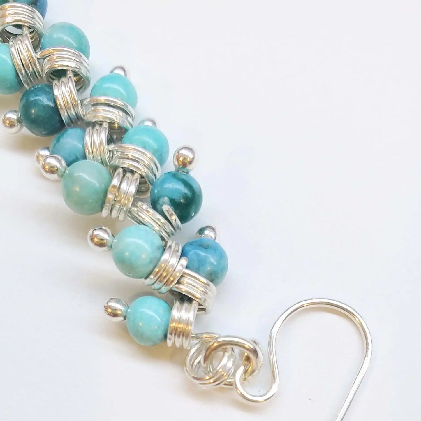 Seen On Jane The Virgin Silver Turquoise Wire Coil Earrings