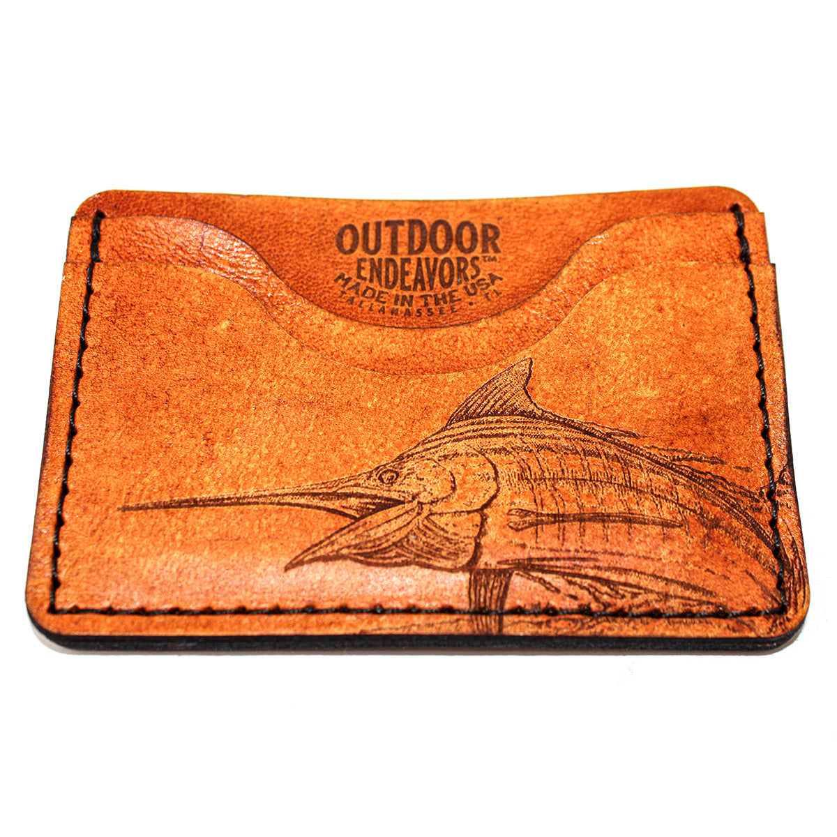 Handcrafted Leather Slim Card Holder Wallet  - Marlin Story