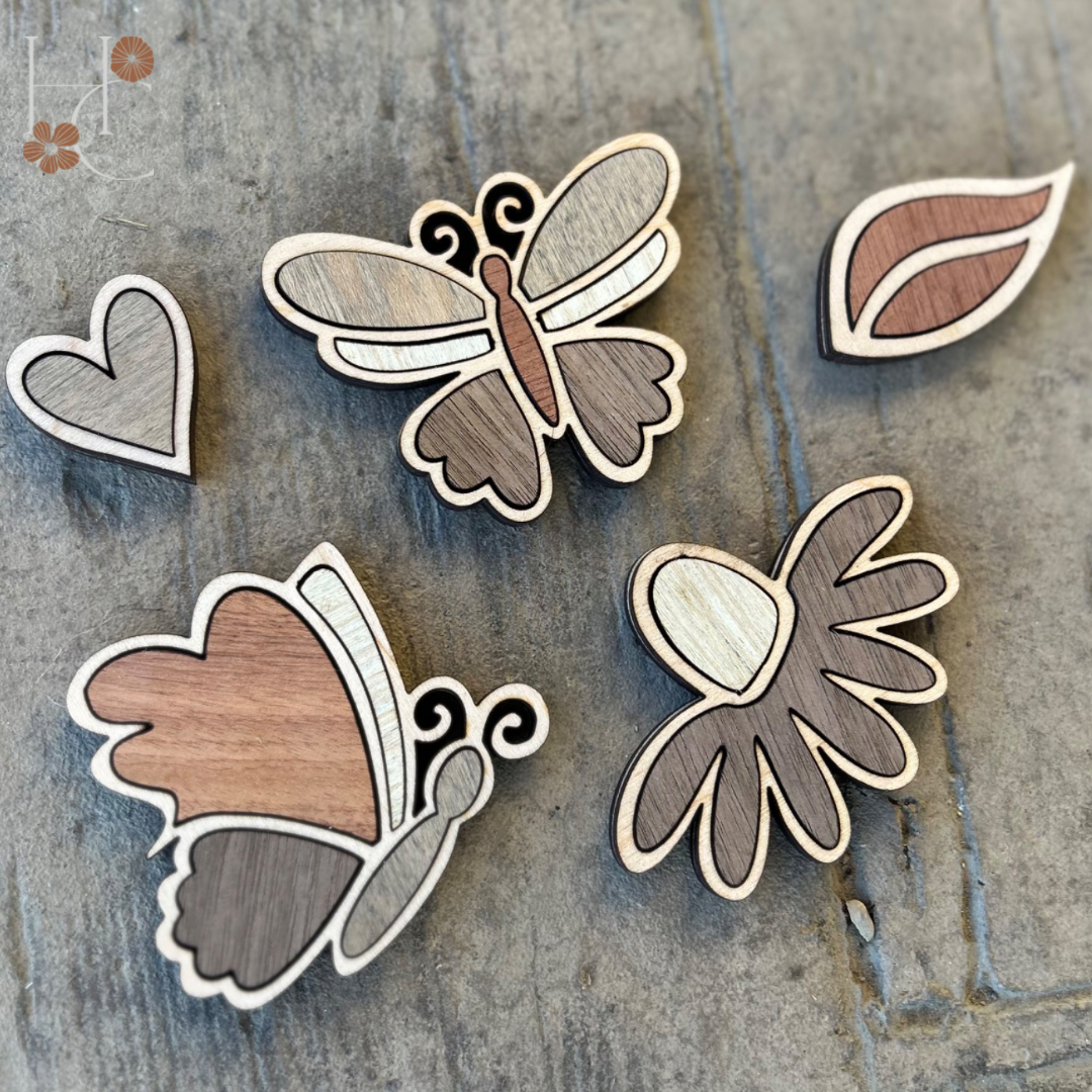 Butterfly Wood Magnet Set