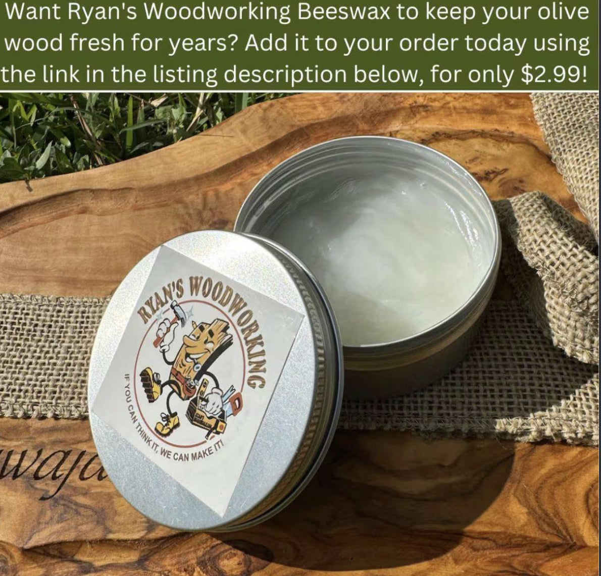 Live Edge Rectangle Olive Wood Cutting Board