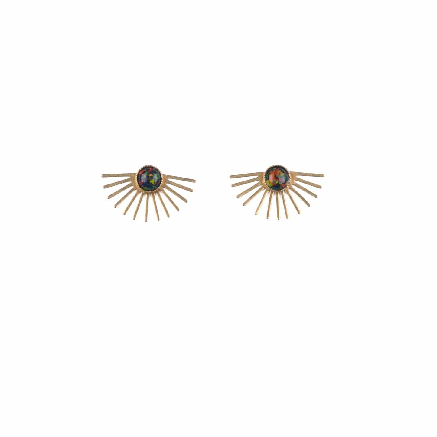 Beam Stud Earrings in Black Opal