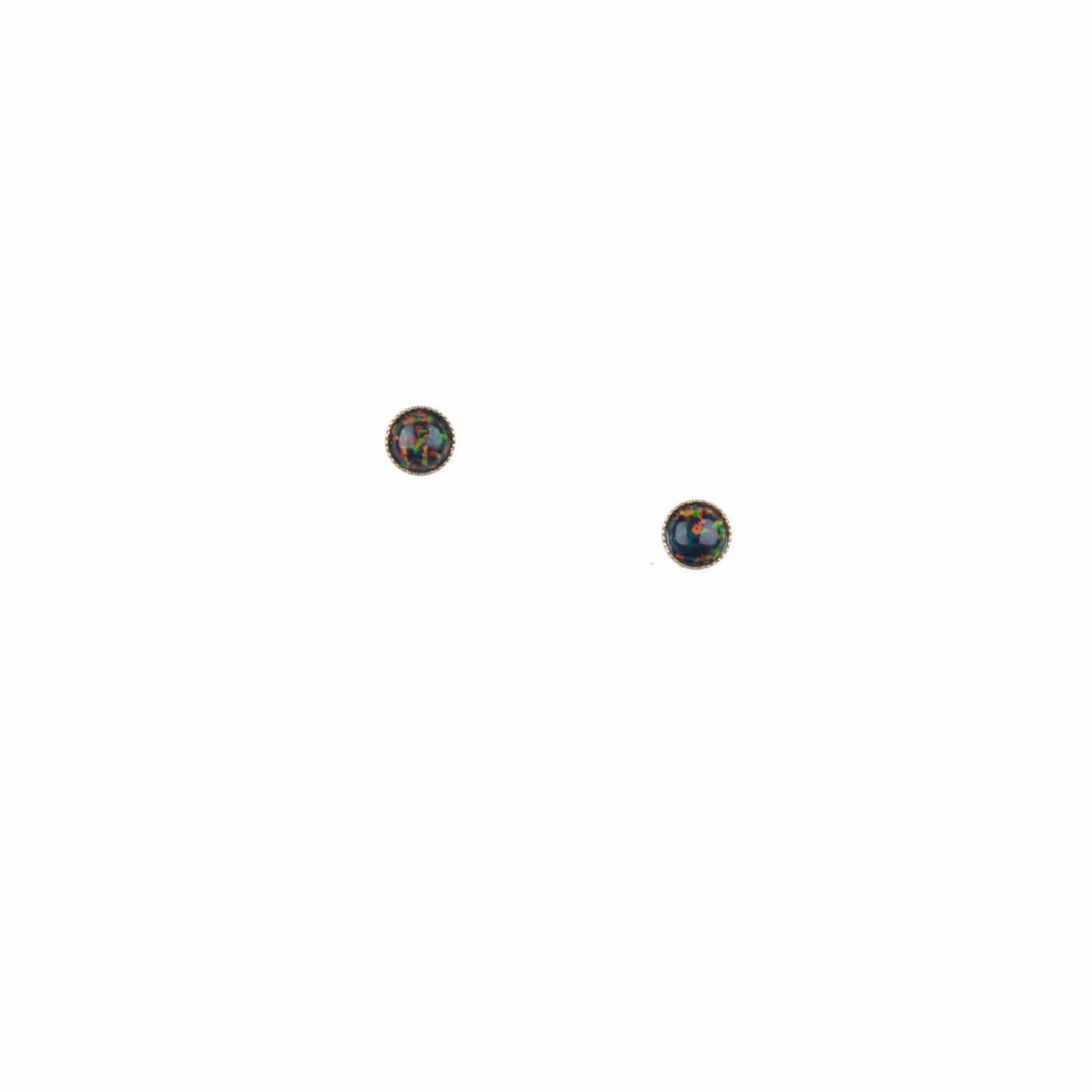 Black Opal Stud Earrings