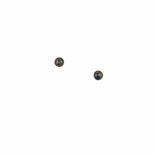 Black Opal Stud Earrings