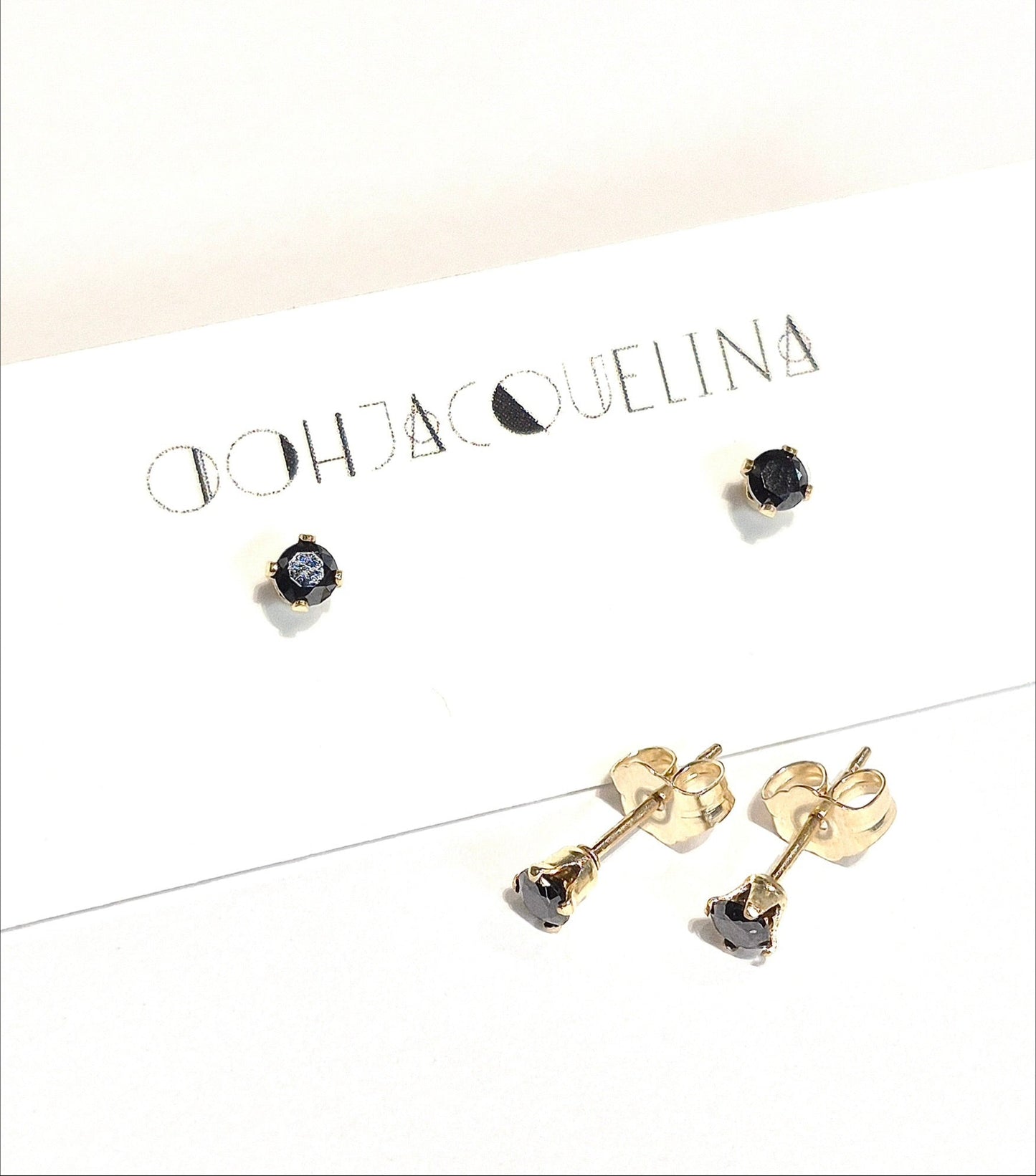 Black Onyx Rhinestone Stud Earrings