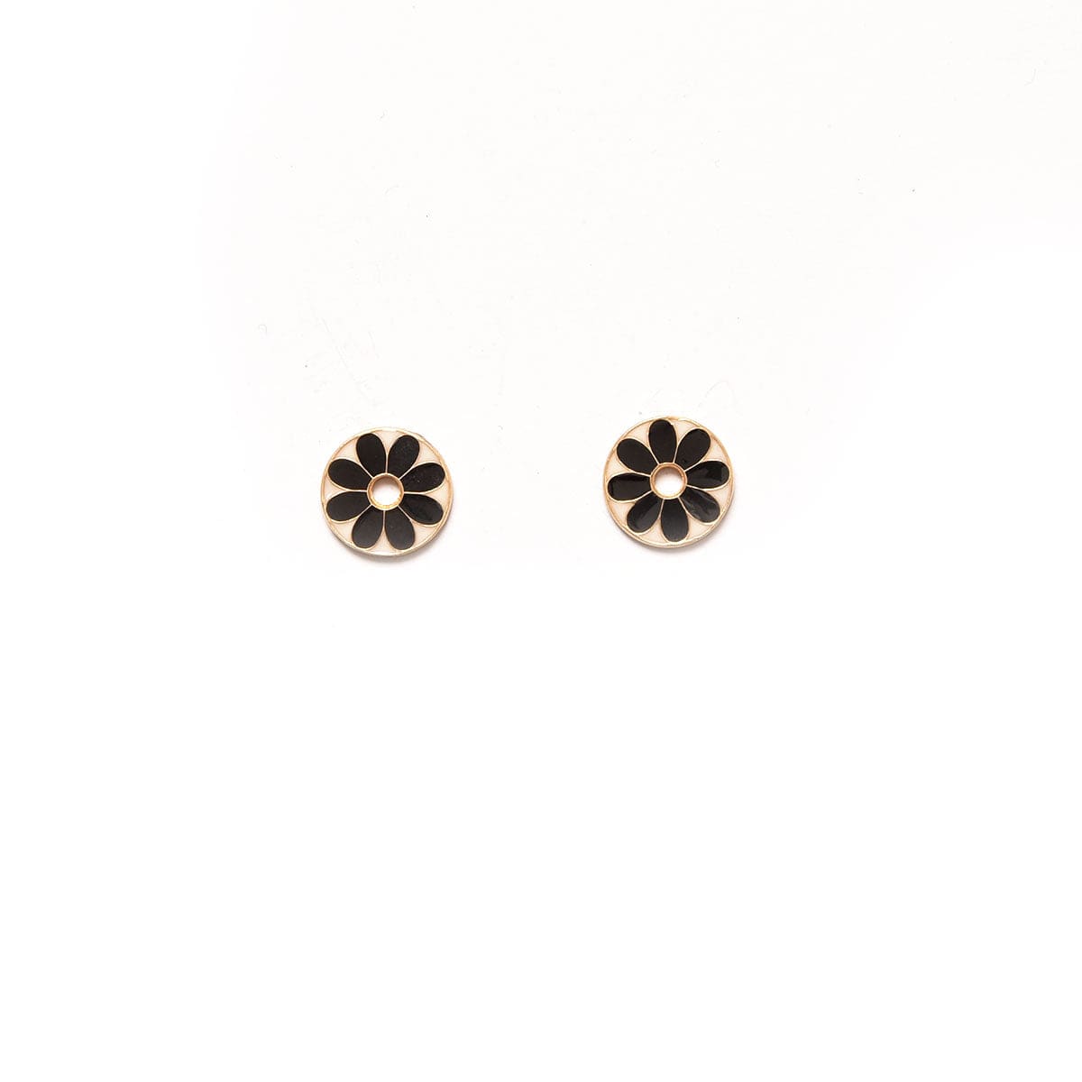 Flower Power Stud Earrings in Black & White