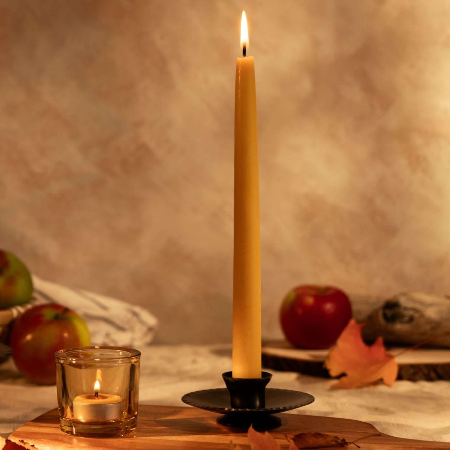 Beeswax Taper Candles - Hand-Dipped - 1 Pair