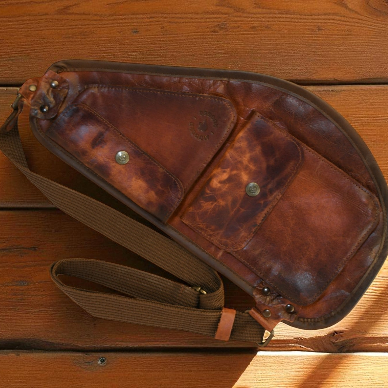 Bovine Leather Slim Sling - Red