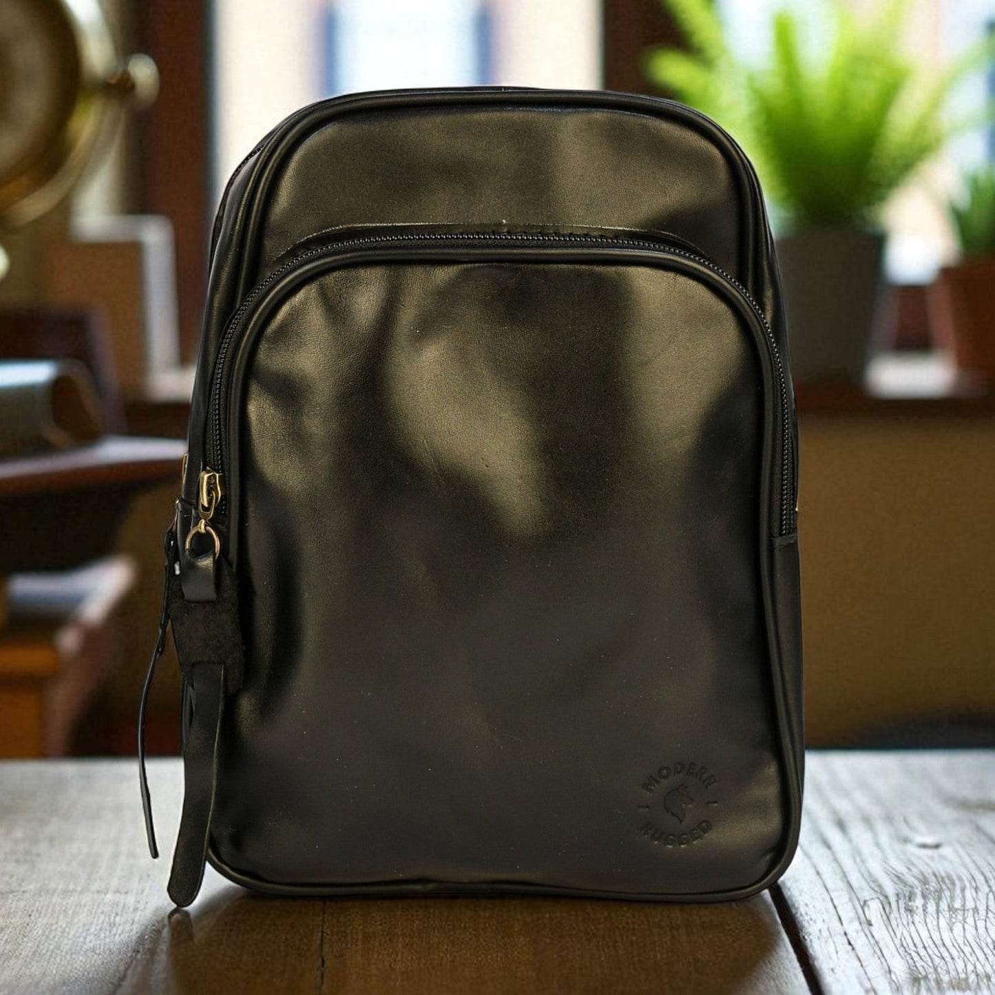 Bovine Leather Sling Bag - Black
