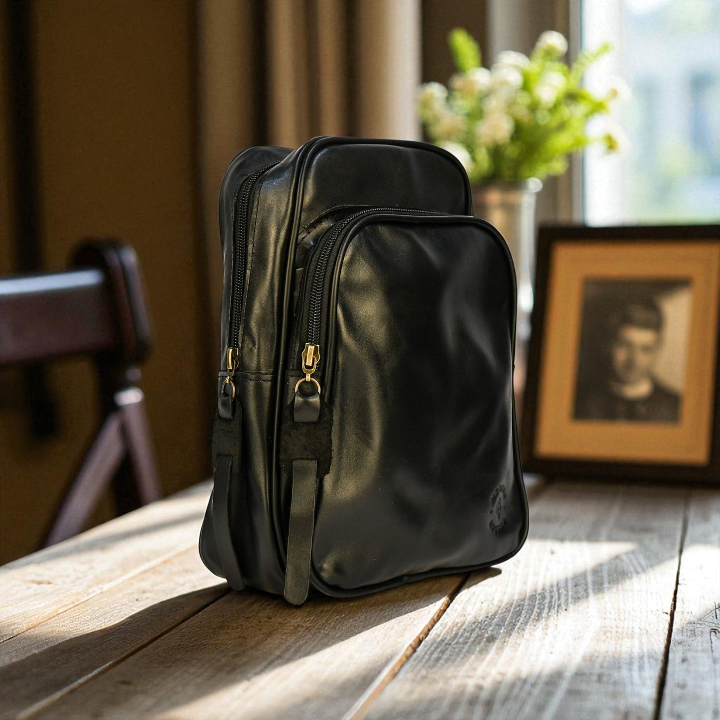 Bovine Leather Sling Bag - Black