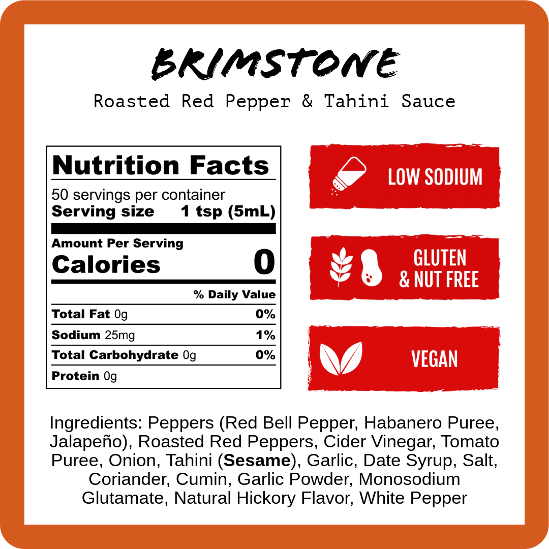 Brimstone - Roasted Red Pepper & Tahini (9oz)