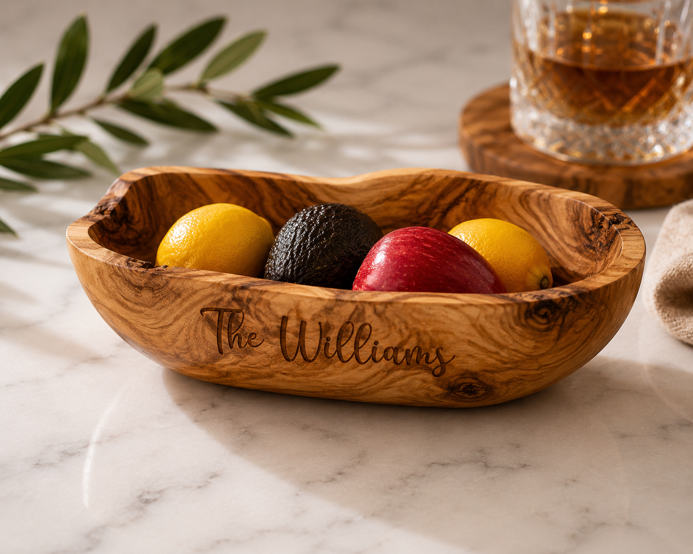 Large Olive Wood Fruit Bowl