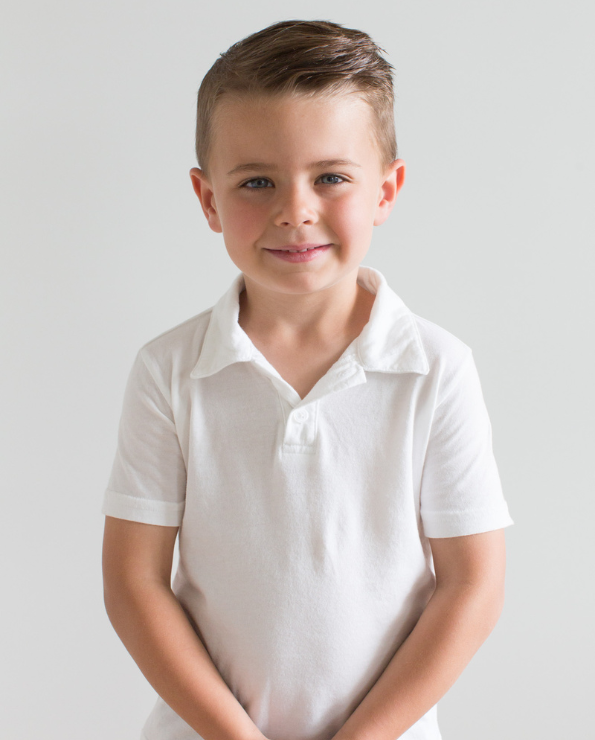 Boys Soft 100% Cotton Jersey 2-Button Short Sleeve Polo Shirt | Sea