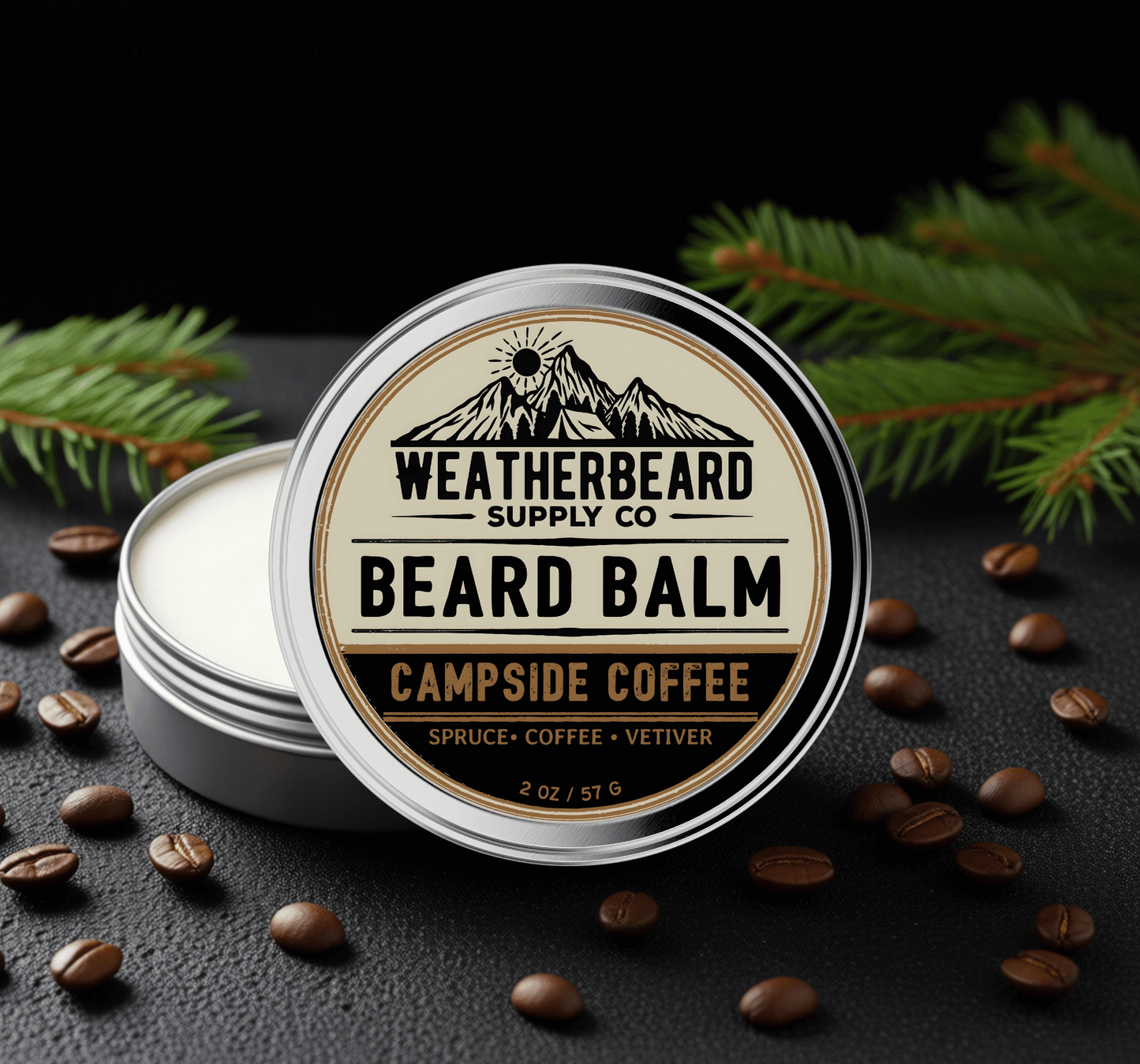 Campside Coffee Beard Balm - Spruce, Coffee, Vetiver