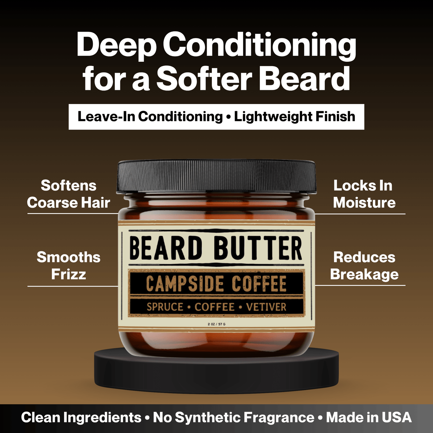 Campside Coffee Beard Butter - Spruce, Coffee, Vetiver