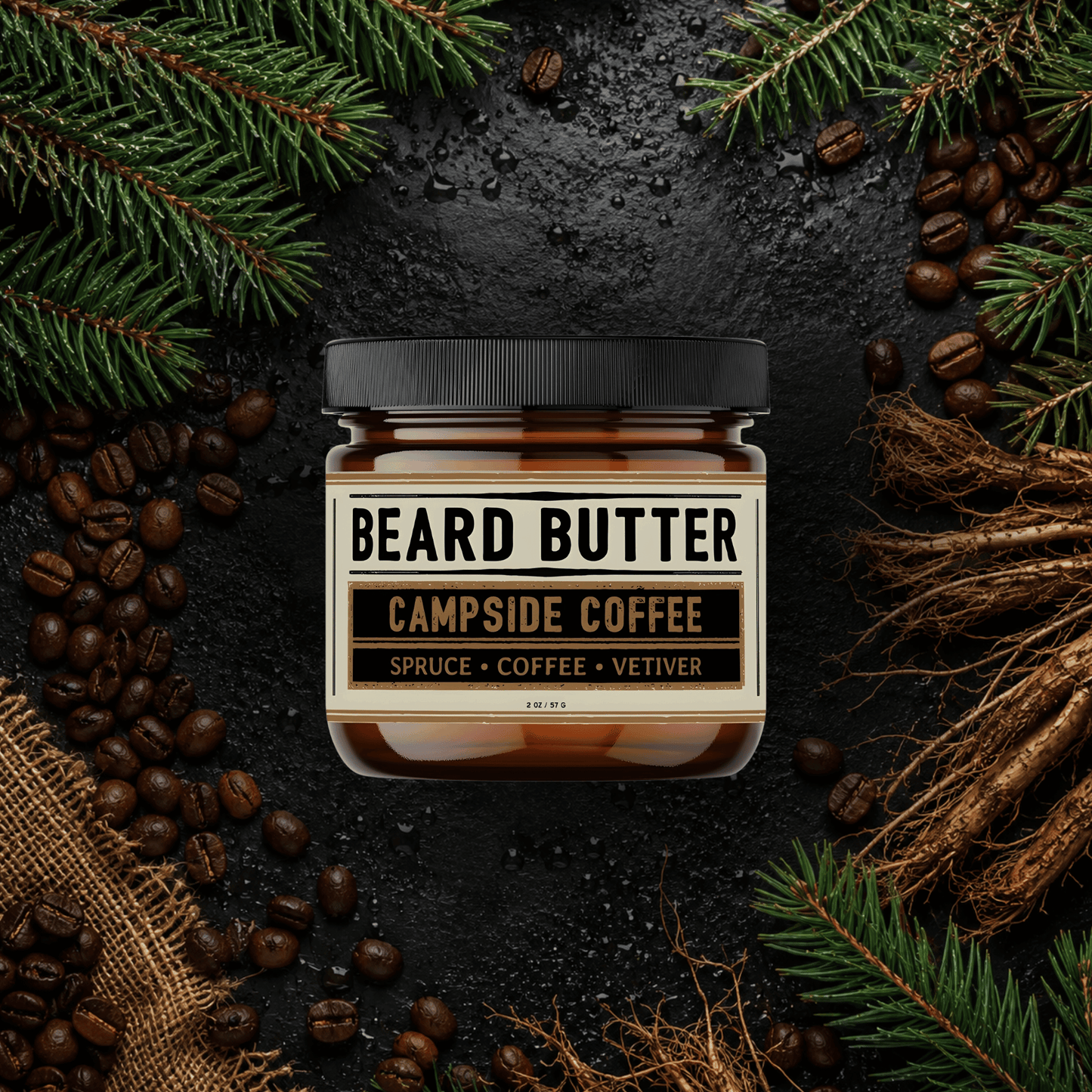 Campside Coffee Beard Butter - Spruce, Coffee, Vetiver