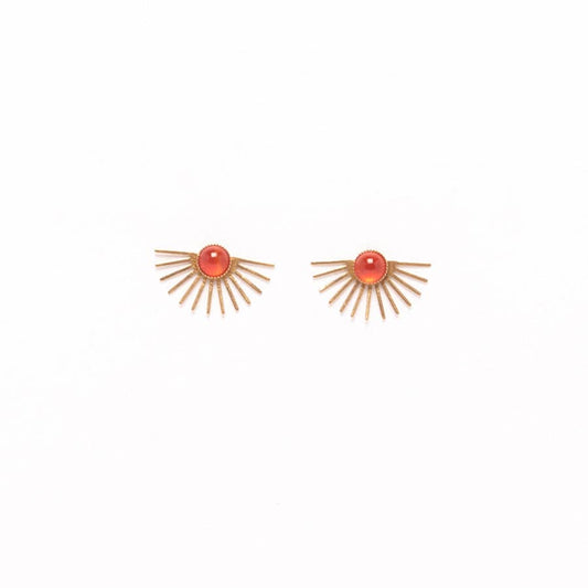 Beam Stud Earrings in Carnelian
