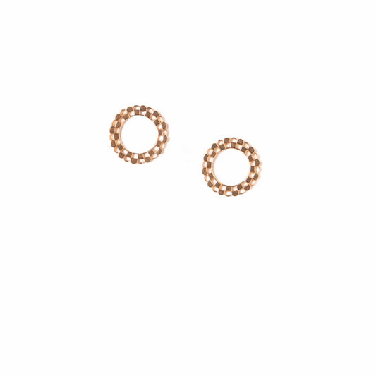 Checkered Circle Stud Earrings