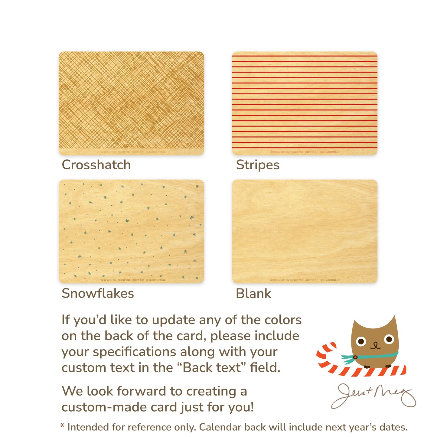 Evergreen Sprigs Custom Holiday Card - Wood or Paper