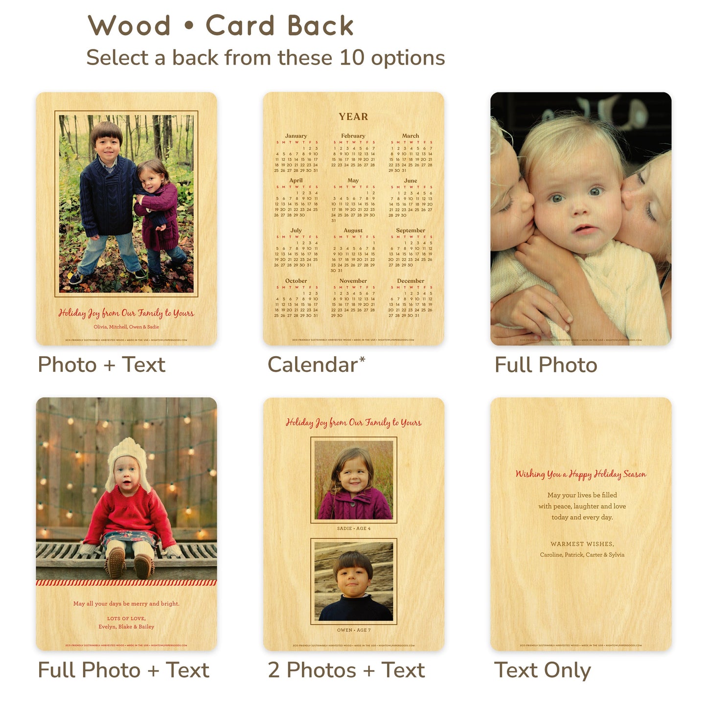 Peace Flowers Bright Custom Holiday Card - Wood or Paper