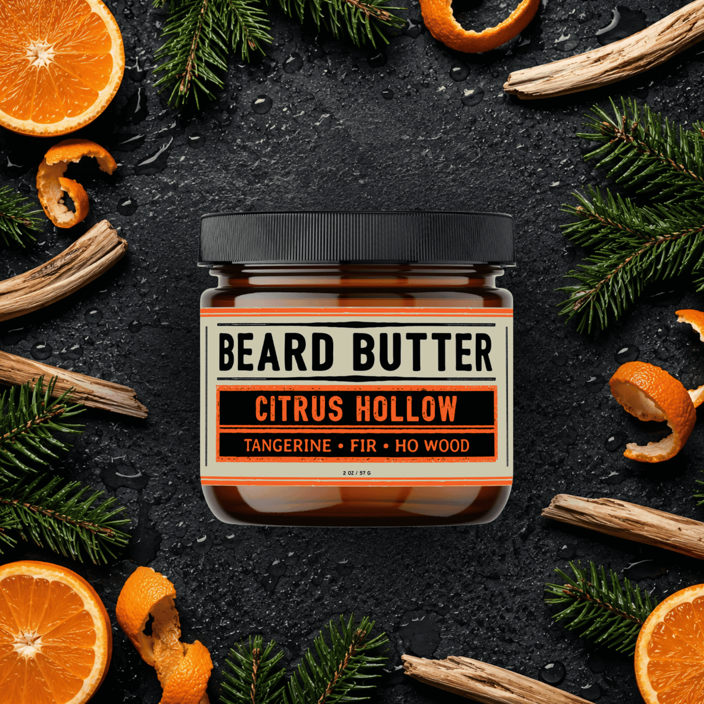 Citrus Hollow Beard Butter - Tangerine, Fir, Ho Wood