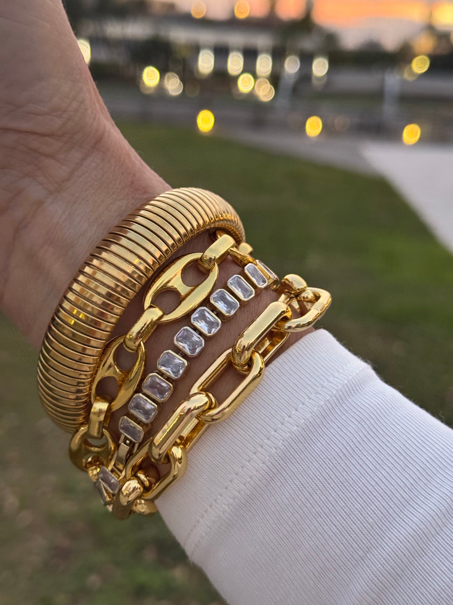 Cleopatra Bold Gold Chain Bracelet