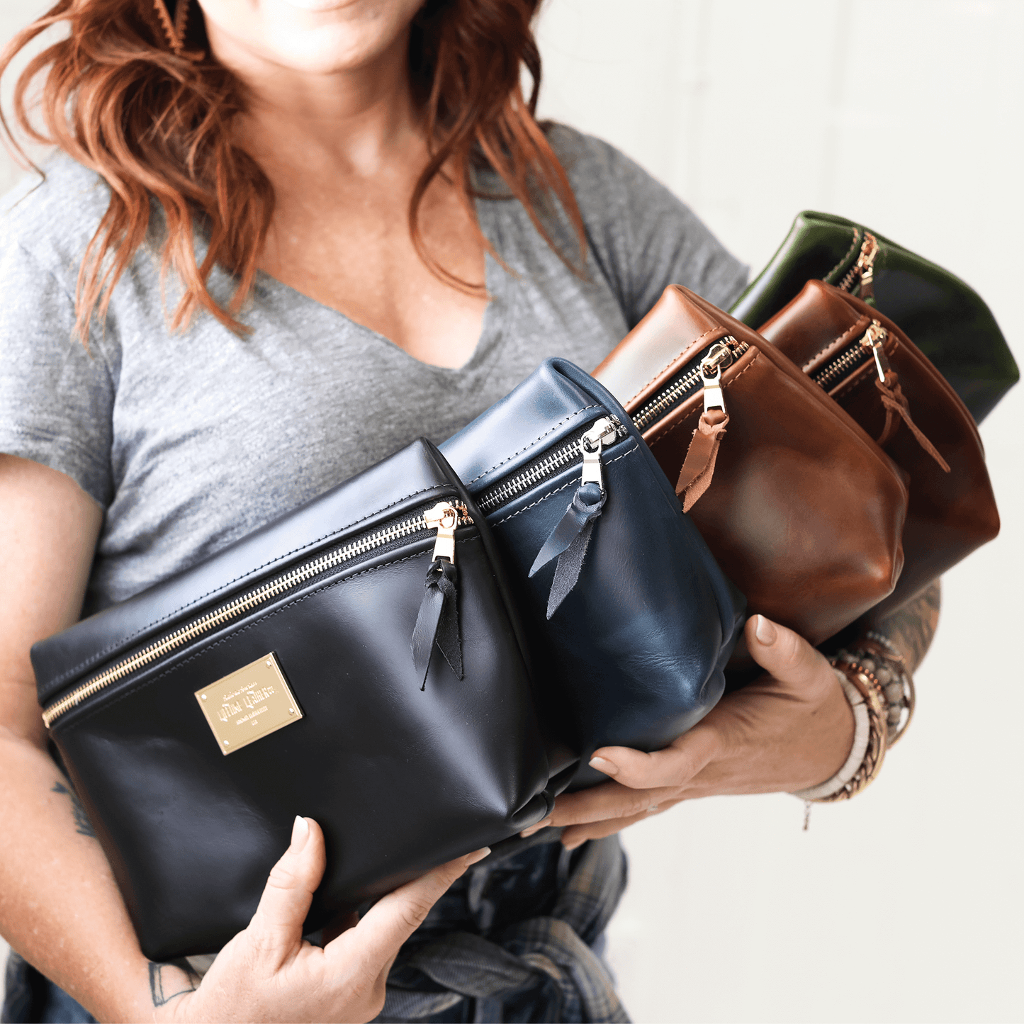 Smooth Leather Cosmetic Bag All for American