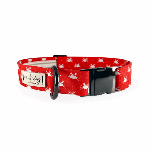 Crabby Red Maryland Crab Coastal Buckle & Martingale Dog Collar