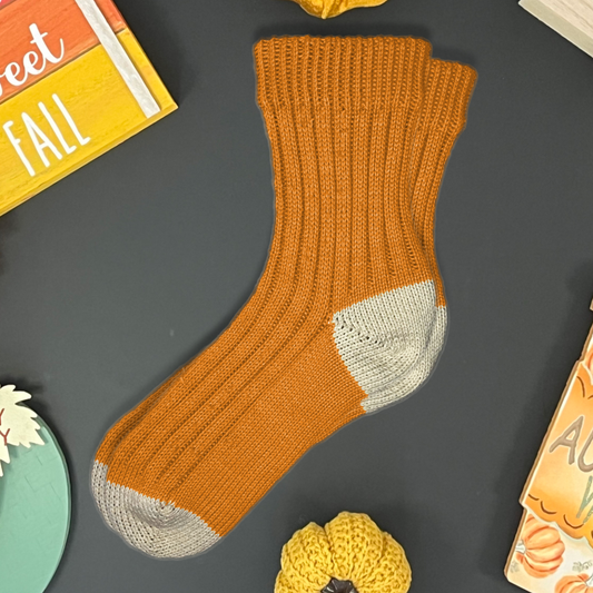 Apricot Two-Tone Crew Sock