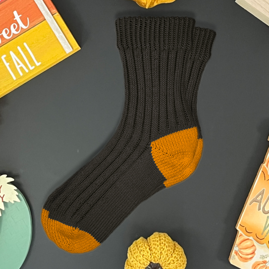 Black Two-Tone Crew Sock