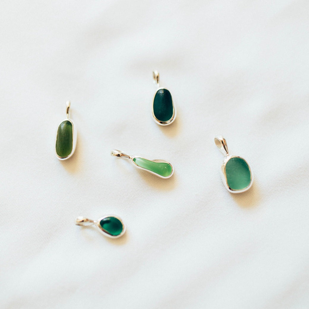 Green Sea Glass Necklace (Handmade)