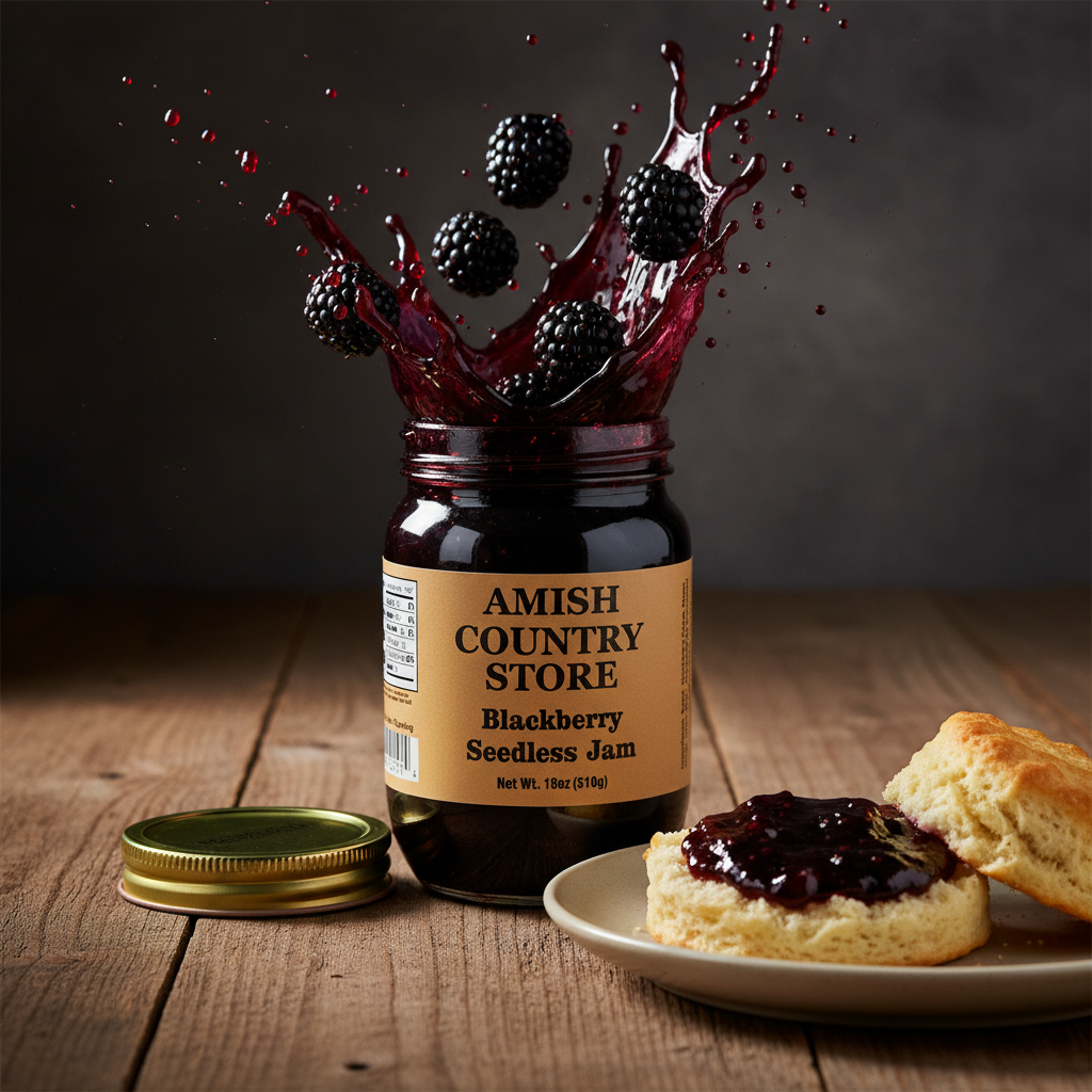 Blackberry Seedless Jam | Smooth Old-Fashioned Berry Spread | 18 oz