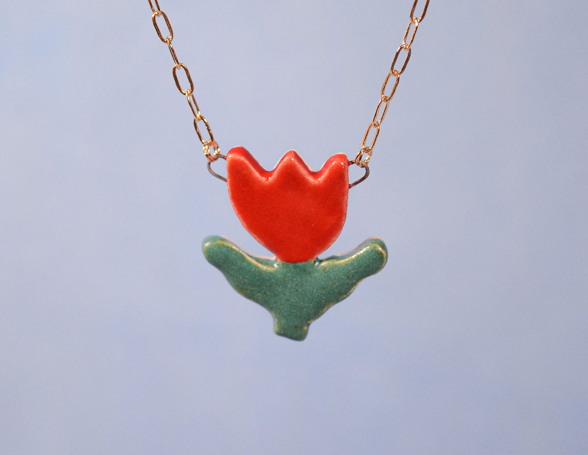 Red Tulip Necklace