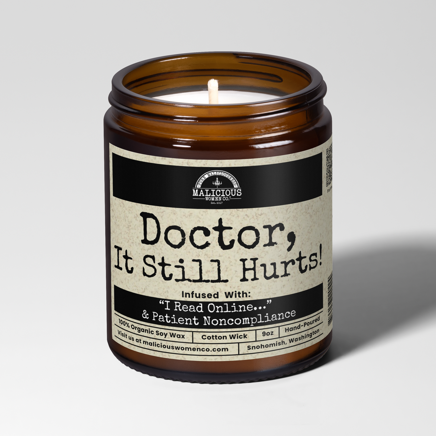 Doctor, It Still Hurts! | Scent: Frooty Loops | 9oz Work Candle | Malicious Women Co