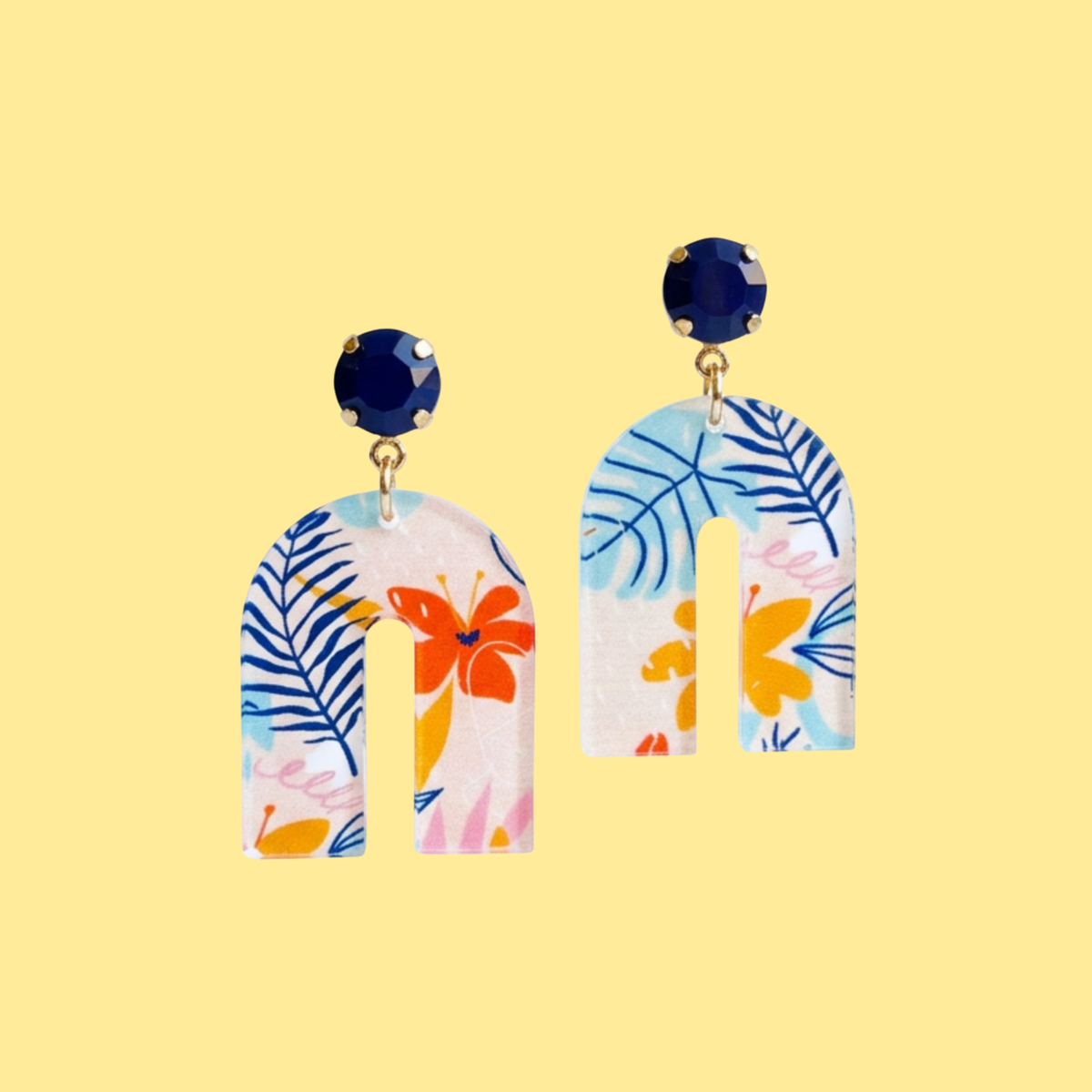 Floral Acrylic U-Drop Earrings