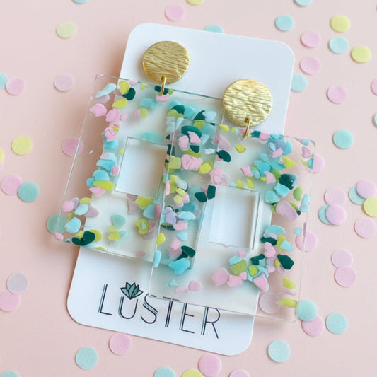 Confetti Square Hoop Earrings