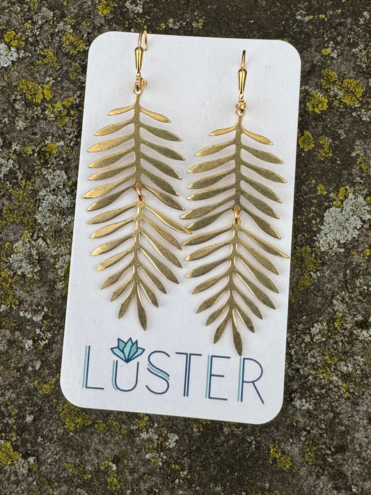 Tropical Palm Frond Earrings