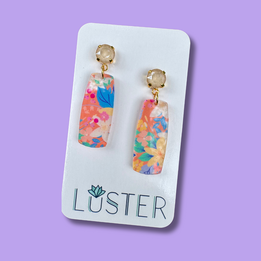 Tropical Floral Acrylic Earrings