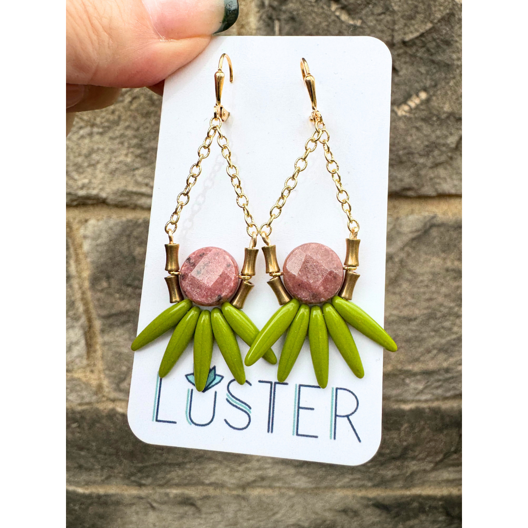 Stone + Glass Statement Earrings