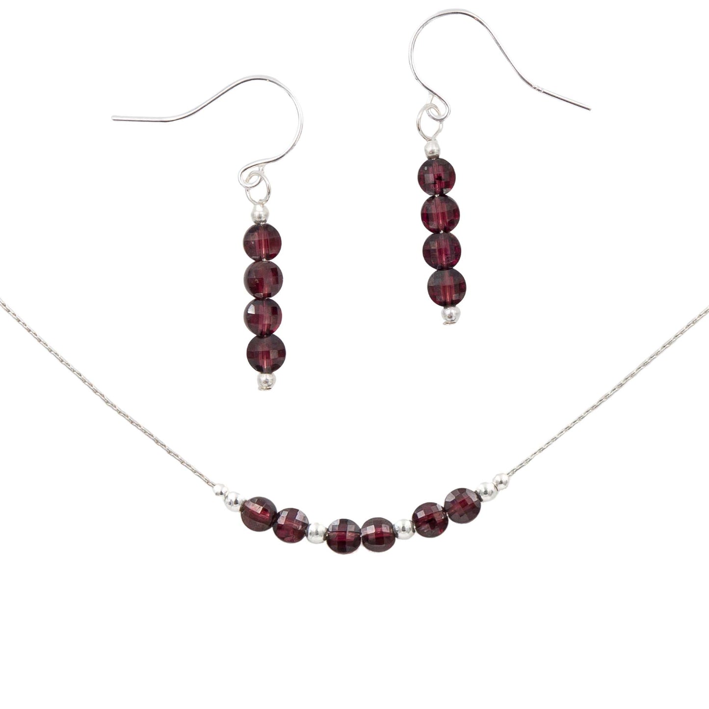 Sparkling Garnets ~ Necklace & Earrings Set